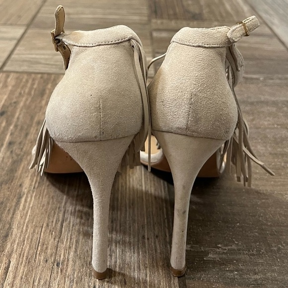 STUART WEITZMAN Love Fringe Boho Nude Stilettos - Picture 4 of 6